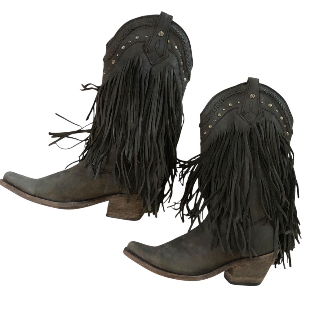 Fringe Western Boots - Black